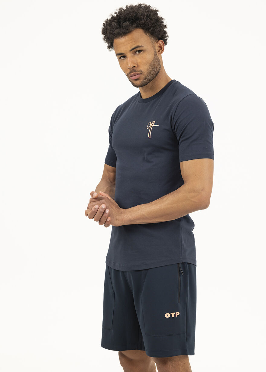 College Track Shorts - 95% Polyester / 5% Elastane, Navy/Black, hi-res