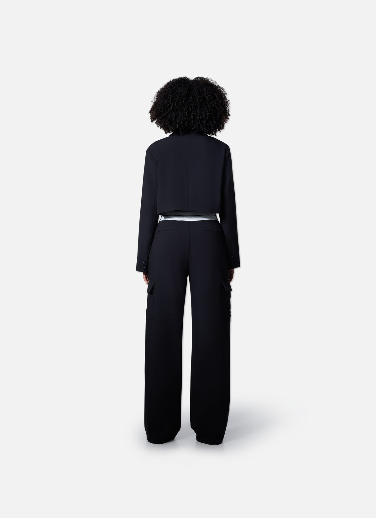 Pleated Lana Pants, Black, hi-res