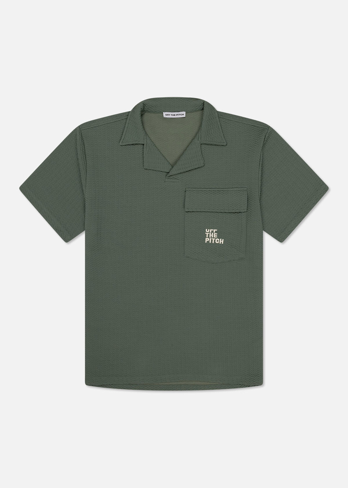 Boulevard Lapel Shirt - 97% Polyester / 3% Elastan, Forest Green, hi-res