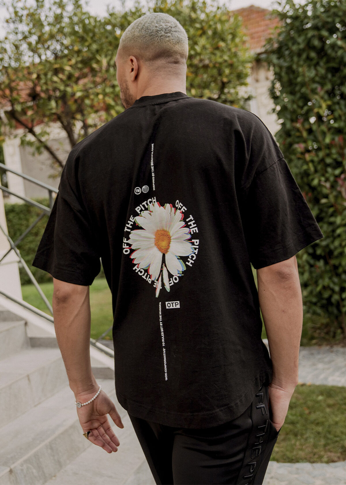 Flower Bomb Oversized Tee - 100% Cotton, Black, hi-res