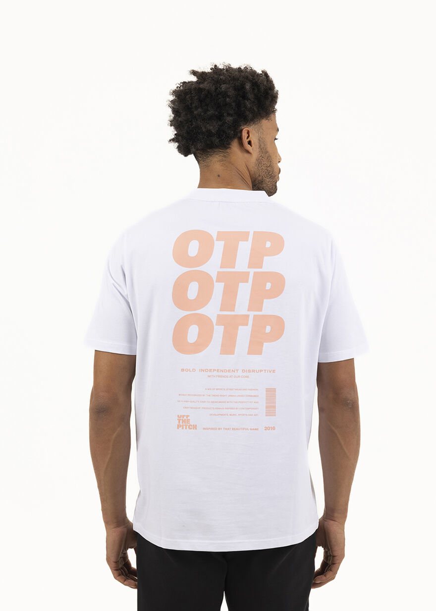 3.0 Regular Tee - 95% Cotton/5% Elastane, White/Orange, hi-res
