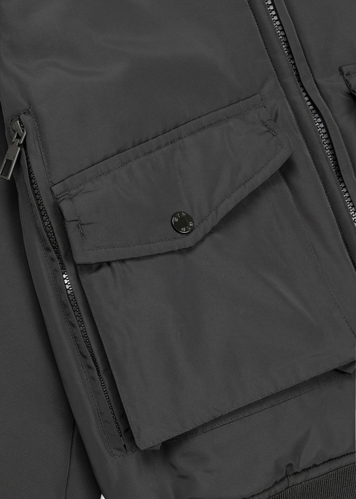 Zip-off Sleeve Jacket - 100% Polyester, Black, hi-res