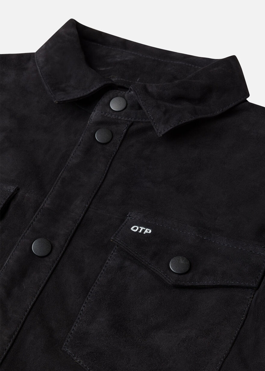 The Suede Overshirt, Black, hi-res
