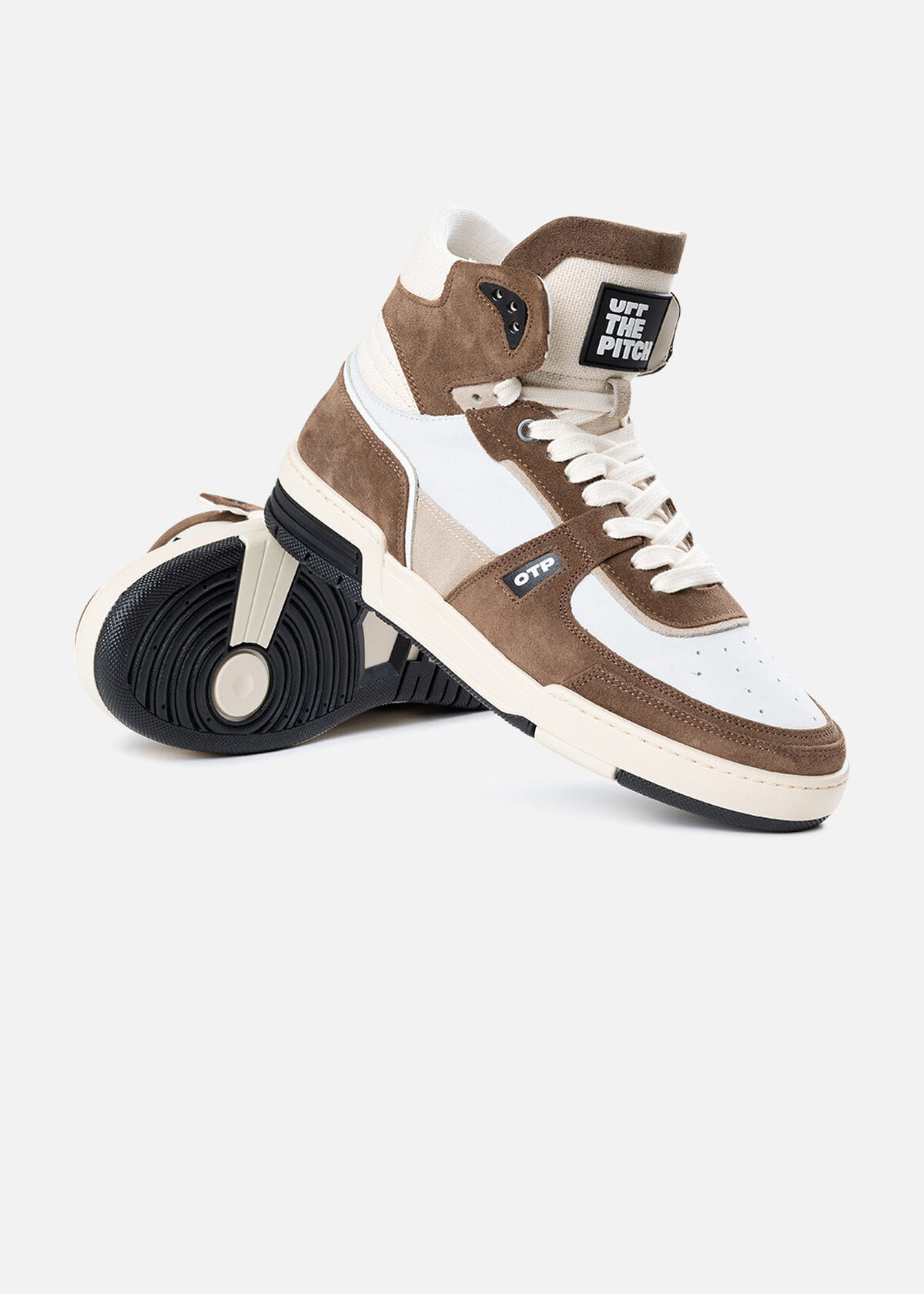 Basketta Hi - Leather/Tumbled Leather, Brown/White, hi-res